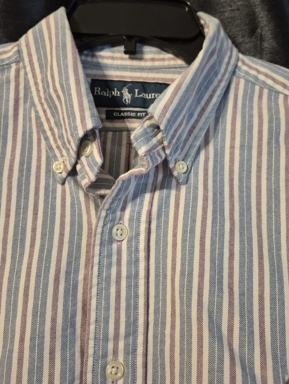 Ralph Lauren Striped Classic Fit Shirt in Navy, Red, White